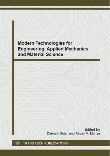 دانلود کتاب Modern Technologies for Engineering, Applied Mechanics and Material Science