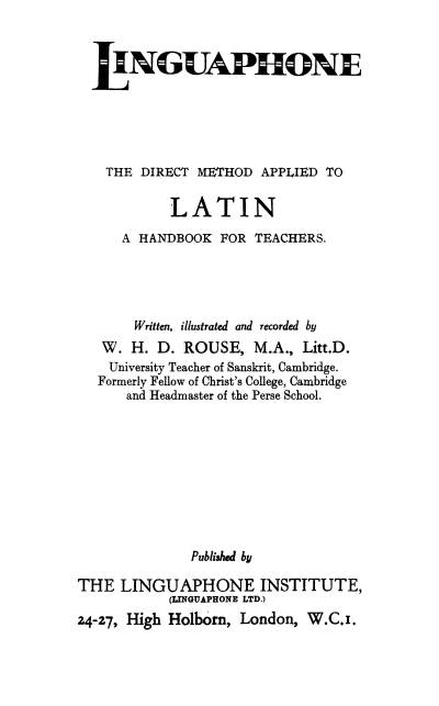 دانلود کتاب The direct method applied to Latin: a handbook for teachers