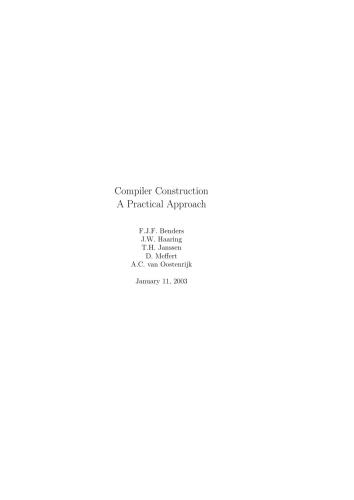 دانلود کتاب Compiler Construction A Practical Approach