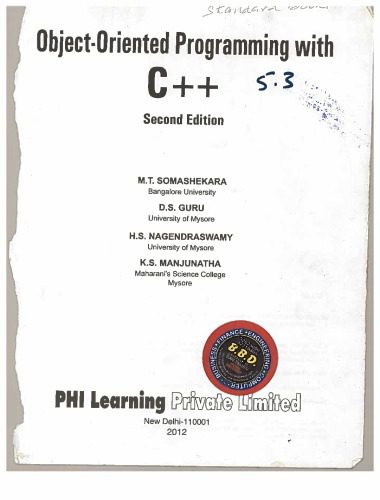 دانلود کتاب Object Oriented programming with C+