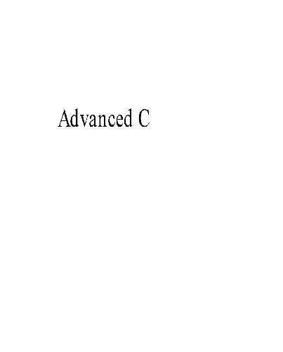 دانلود کتاب Advanced C