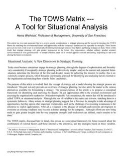 دانلود کتاب فارسی The TOWS Matrix – a tool for situational analysis
