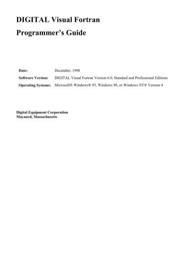 دانلود کتاب Programmer’s Guide for DIGITAL Visual Fortran