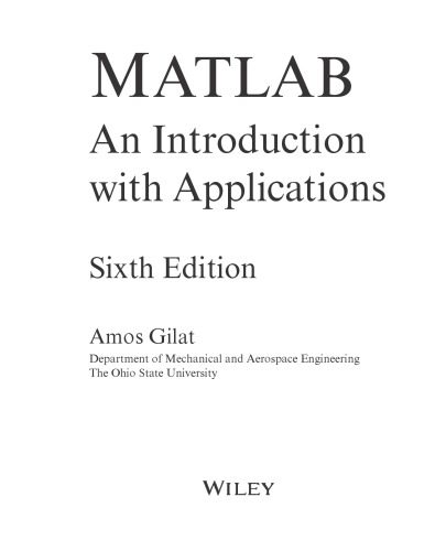دانلود کتاب MatLab. An Introduction with Applications