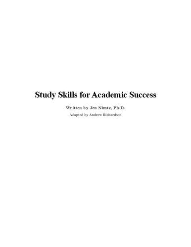 دانلود کتاب Study Skills for Academic Success