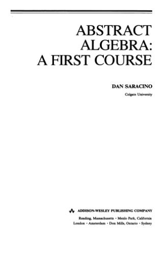 دانلود کتاب Abstract algebra: A first course