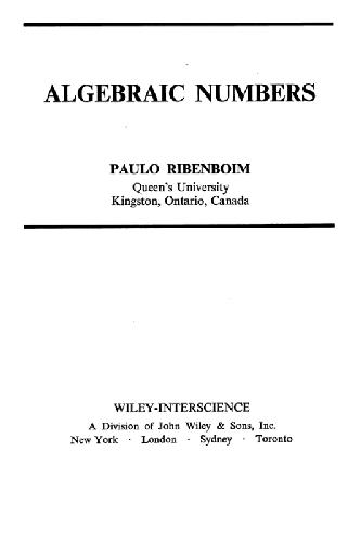 دانلود کتاب Algebraic numbers
