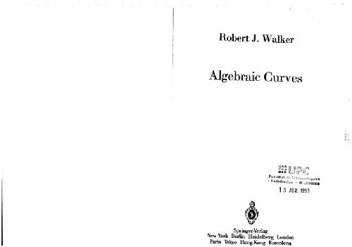 دانلود کتاب Algebraic Curves