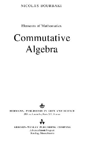 دانلود کتاب Commutative algebra