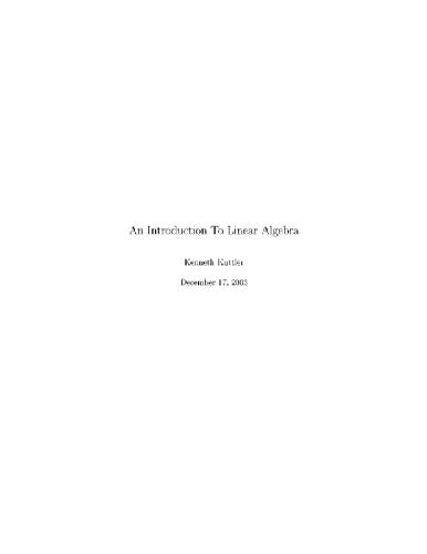 دانلود کتاب An Introduction To Linear Algebra