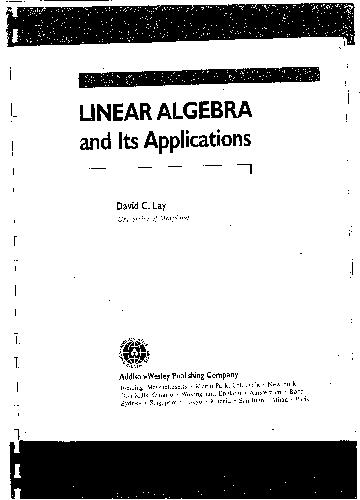 دانلود کتاب Linear Algebra And Its Applications