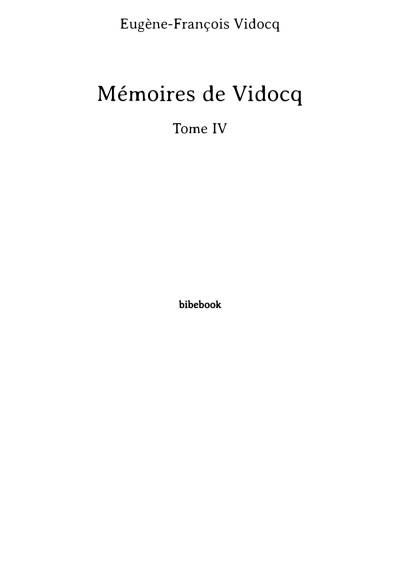 دانلود کتاب Mémoires de Vidocq – Tome IV