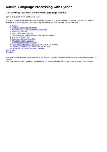 دانلود کتاب Natural Language Processing with Python