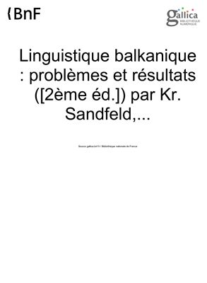 دانلود کتاب Linguistique balkanique: problèmes et résultats