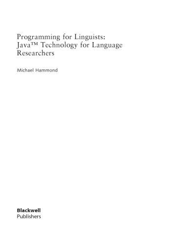 دانلود کتاب Programming for Linguists: Java TM Technology Language Researchers