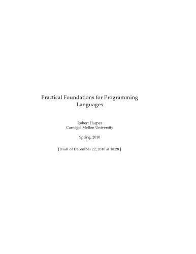 دانلود کتاب Practical Foundations for Programming Languages