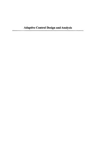 دانلود کتاب Adaptive Control Design and Analysis