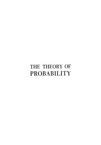 دانلود کتاب The Theory of Probability