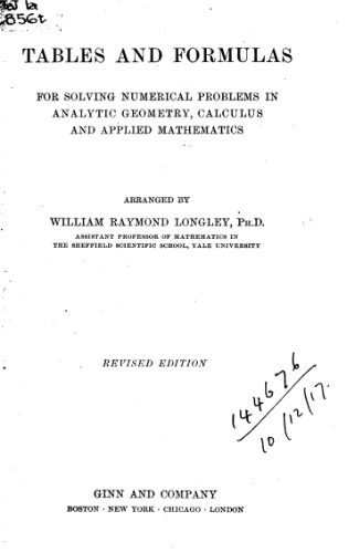دانلود کتاب Tables and formulas for solving numerical problems