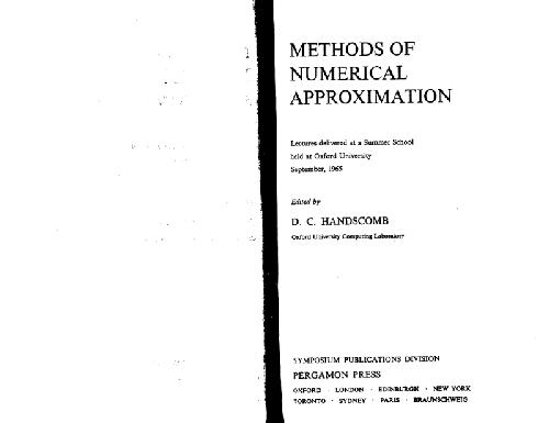 دانلود کتاب Methods of numerical approximation