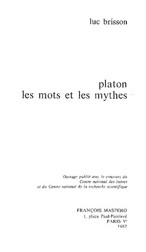 دانلود کتاب Platon, les mots et mythes