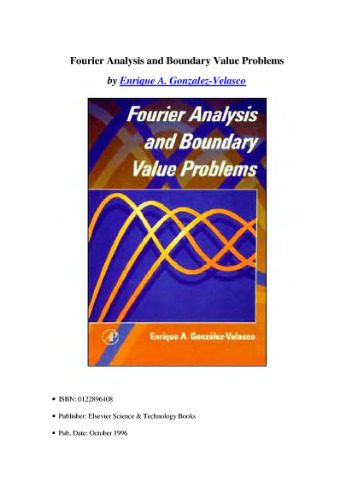 دانلود کتاب Fourier analysis and boundary value problems