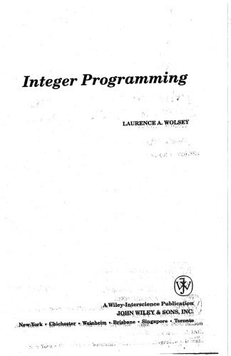 دانلود کتاب Integer Programming