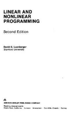 دانلود کتاب Linear and nonlinear programming