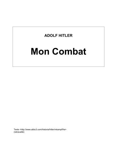دانلود کتاب Mon Combat – Mein Kampf