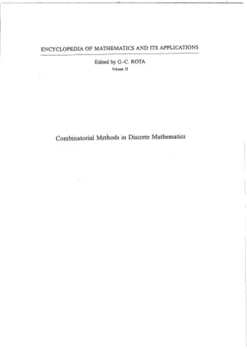 دانلود کتاب Combinatorial methods in discrete mathematics