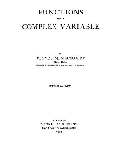 دانلود کتاب Functions of a complex variable