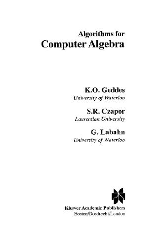 دانلود کتاب Algorithms for Computer Algebra english