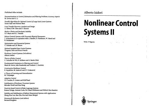 دانلود کتاب Nonlinear Control Systems II