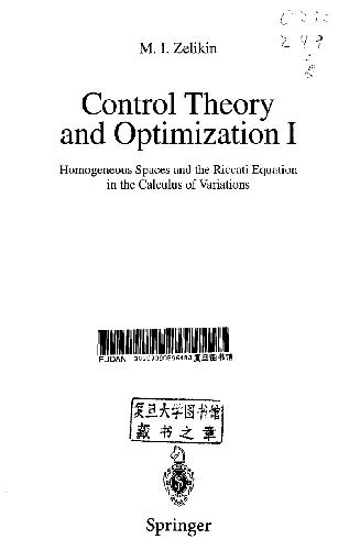 دانلود کتاب Control Theory and Optimization