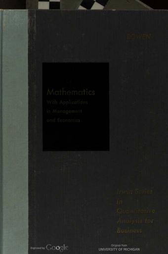 دانلود کتاب Mathematics: With Applications in Management