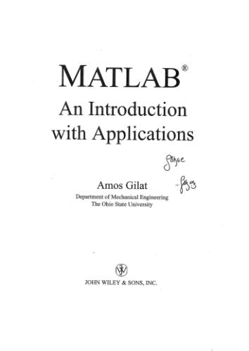 دانلود کتاب MATLAB: An Introduction with Applications