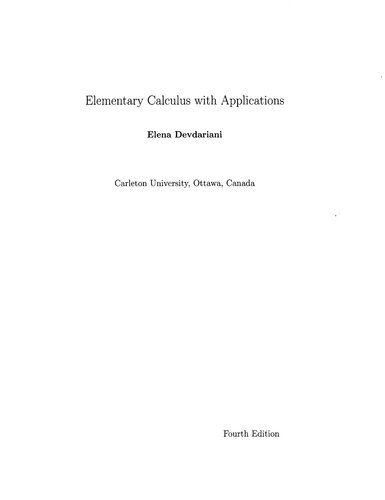 دانلود کتاب Elementary Calculus with Applications