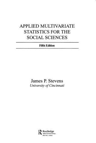 دانلود کتاب Applied Multivariate Statistics for the Social Sciences, Fifth Edition