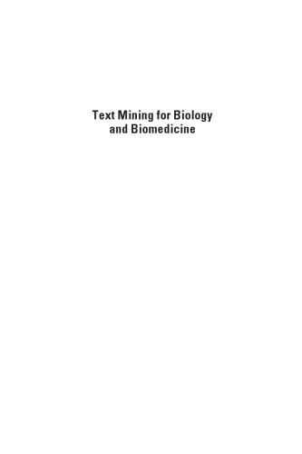 دانلود کتاب Text Mining for Biology And Biomedicine