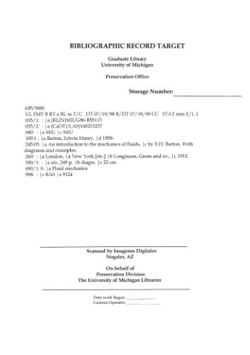 دانلود کتاب An introduction to the mechanics of fluids