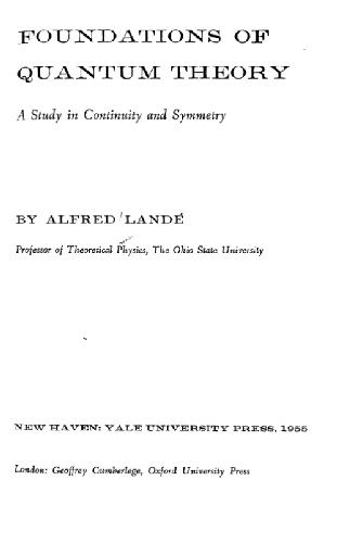 دانلود کتاب Foundations of quantum theory