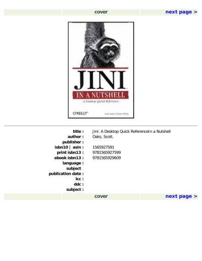 دانلود کتاب Jini in a Nutshell: Desktop Quick Reference (In Nutshell (O’Reilly))