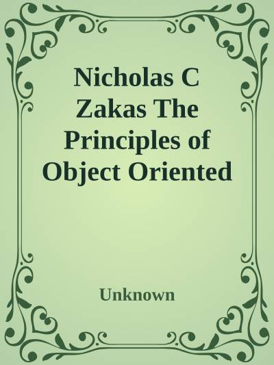دانلود کتاب Nicholas C Zakas The Principles of Object Oriented JavaScript No