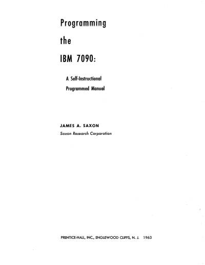 دانلود کتاب IBM Programming the 7090 self instruction programmed manual