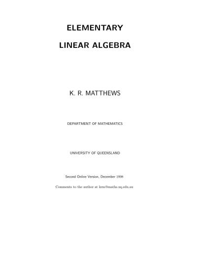 دانلود کتاب Elementary Linear Algebra