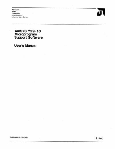 دانلود کتاب AMD AMSys 29 10 Microprocessor Support Software: User’s Manual