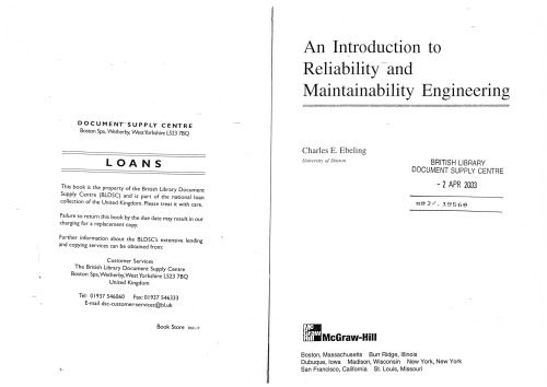 دانلود کتاب Reliability and Maintainability Engineering