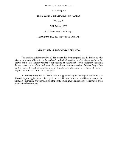 دانلود کتاب Engineering Mechanics DYNAMICS