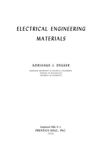 دانلود کتاب Electrical engineering materials