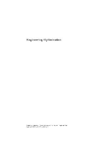 دانلود کتاب Engineering Optimization – Theory and Practice